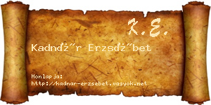 Kadnár Erzsébet névjegykártya