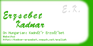 erzsebet kadnar business card